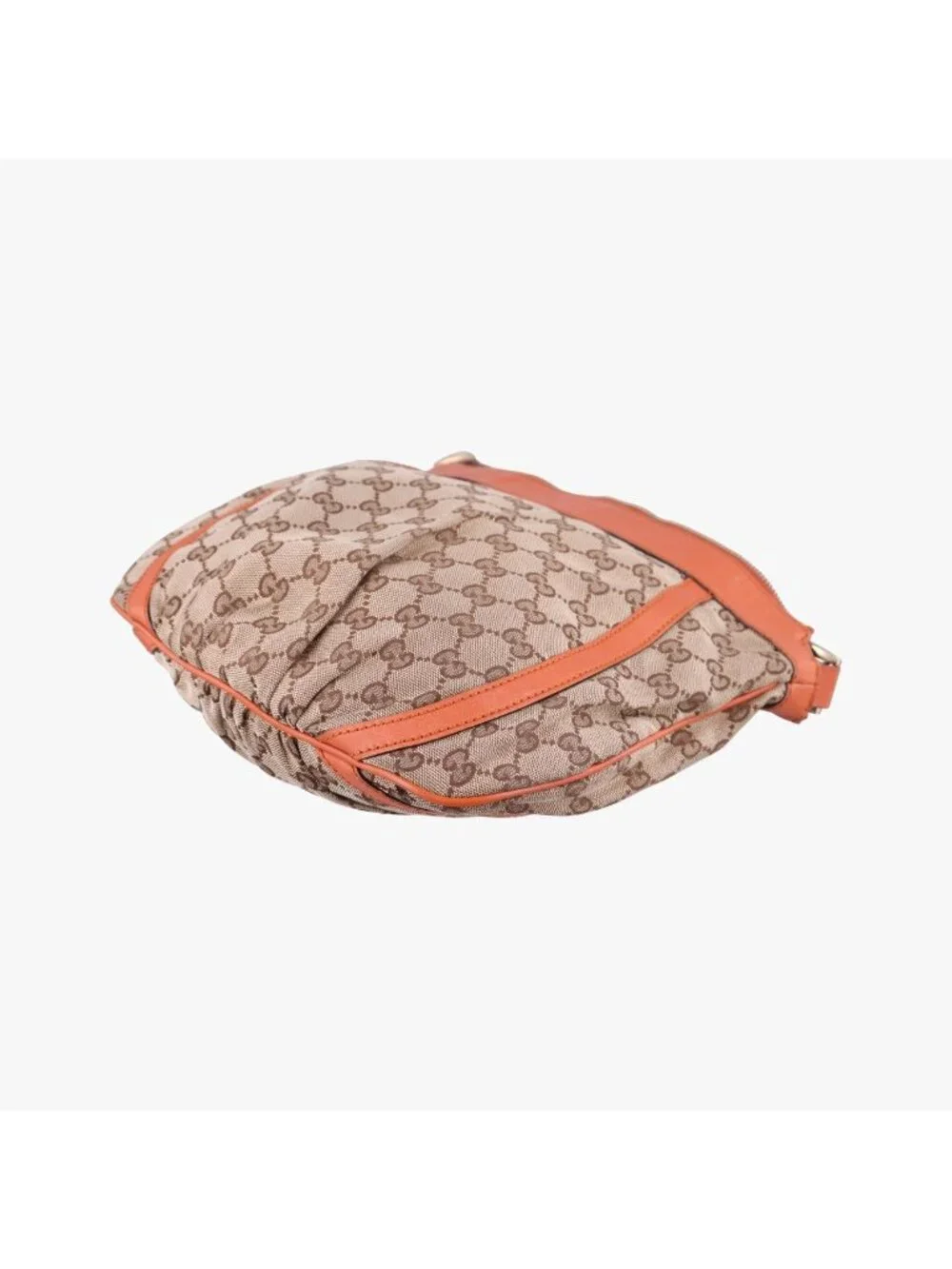 Gucci Abbey Line Orange Brown Canvas Leather Shoulder Bag